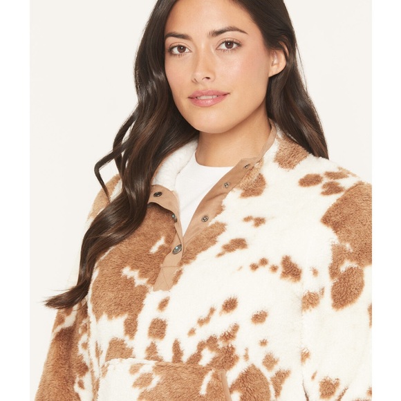 Shyanne Roberta Polar Fleece Quarter Snap Jacket ❤️ NWT Color Coffee - Picture 3 of 8